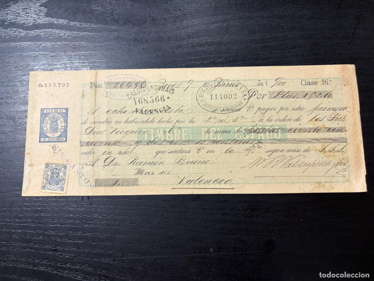 Documentos bancarios: LETRA DE CAMBIO. VALDESPINO. JEREZ, 1900 - Foto 1