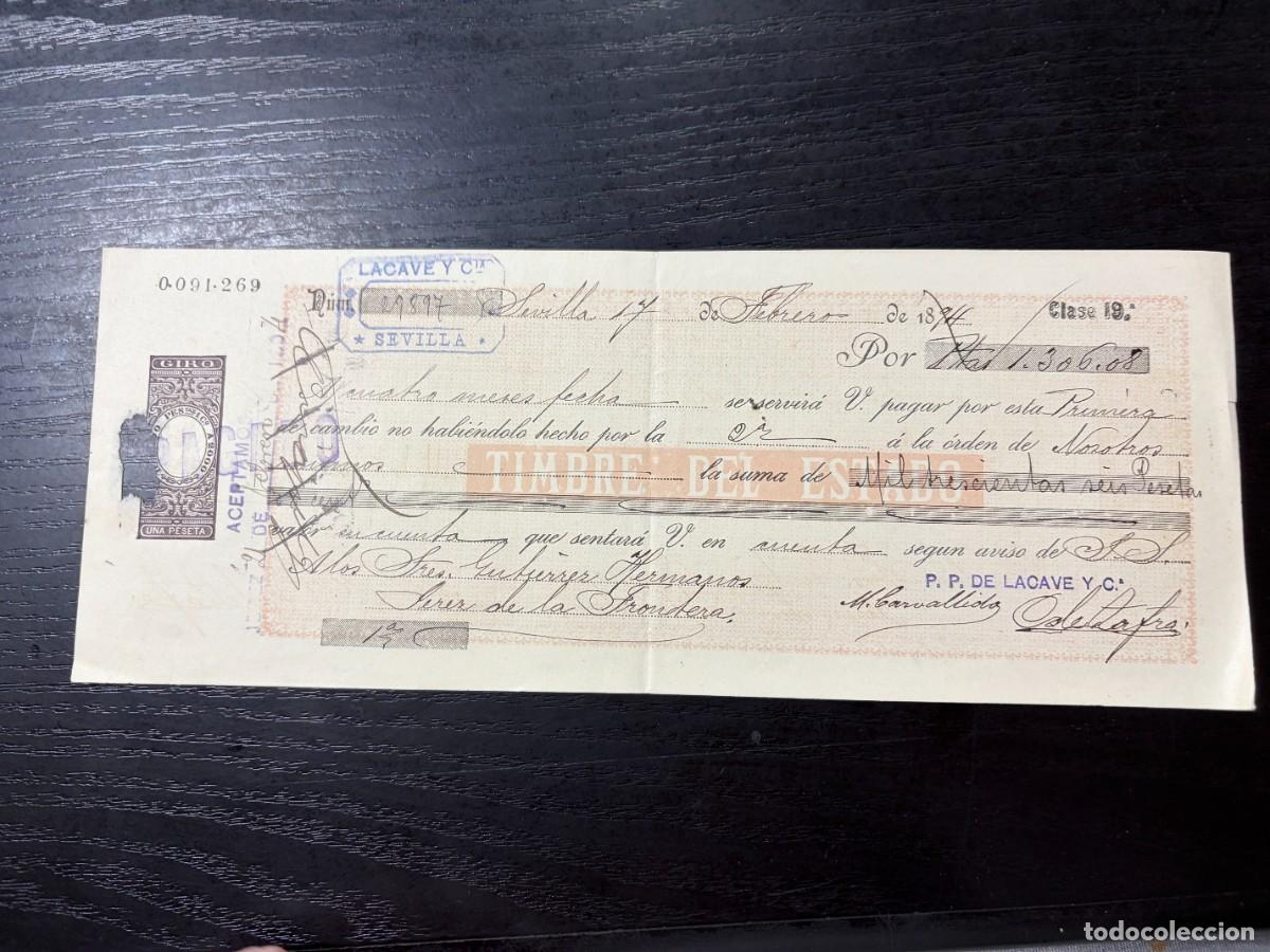 Documentos bancarios: LETRA DE CAMBIO. LACAVE Y CIA. SEVILLA, 1894 - Foto 1