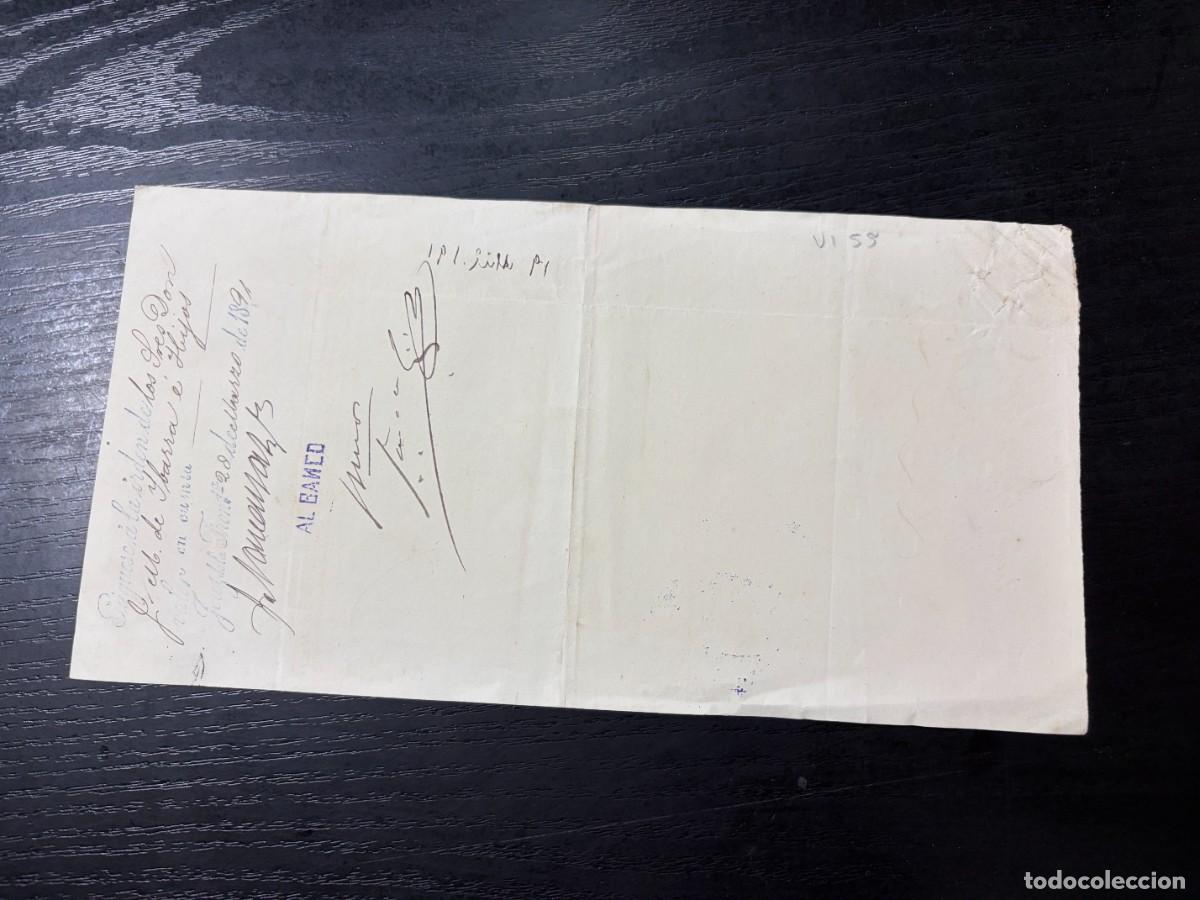 Documentos bancarios: LETRA DE CAMBIO. GUTIERREZ HERMANOS. JEREZ, 1891. - Foto 2