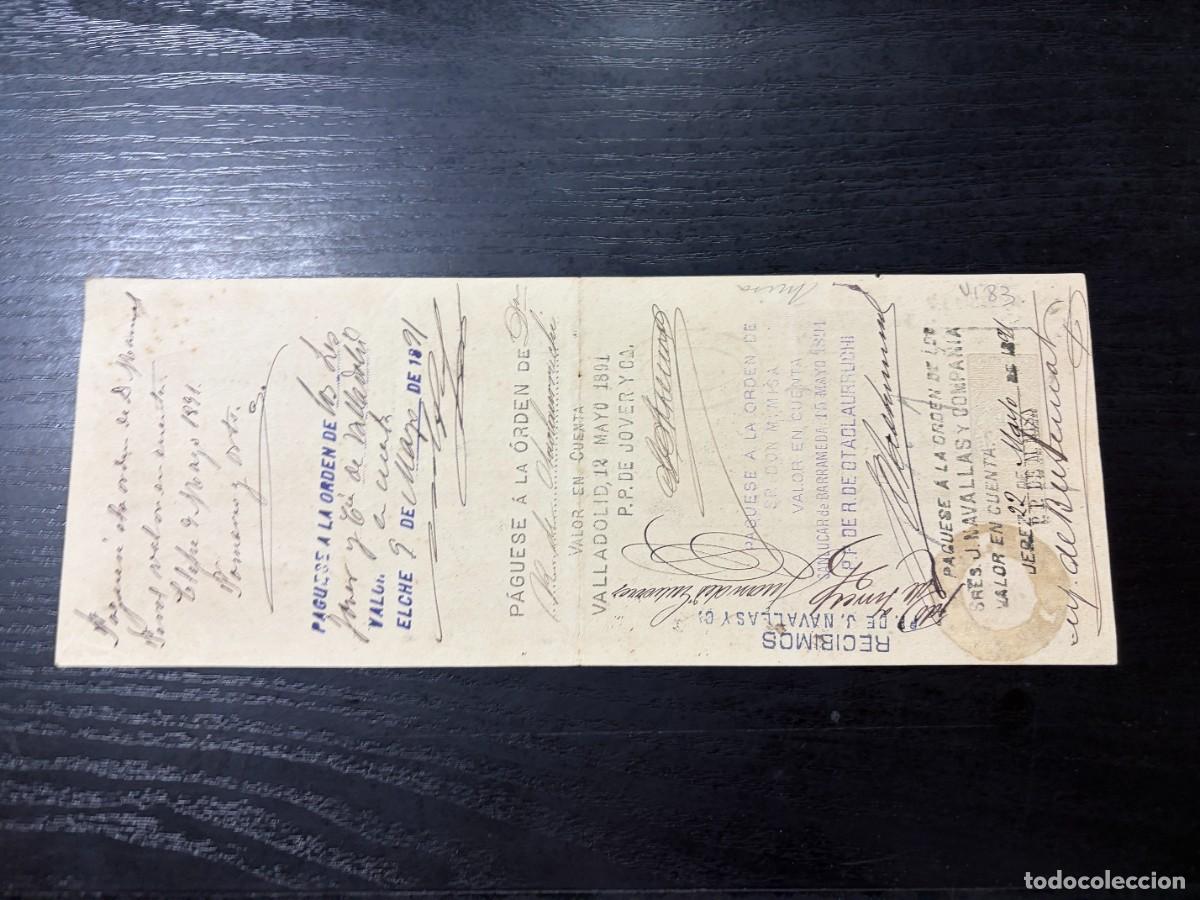 Documentos bancarios: LETRA DE CAMBIO. JUAN TOBAR. SEVILLA, 1891 - Foto 2