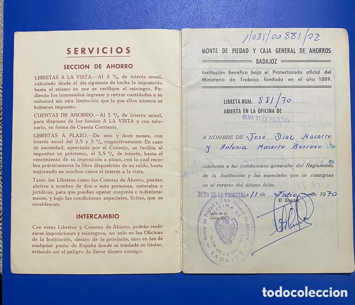 Documentos bancarios: Monte de Piedad y caja General de ahorros Badajoz - Foto 2
