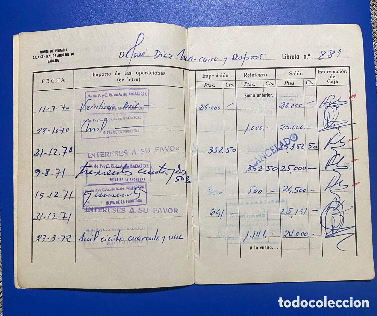 Documentos bancarios: Monte de Piedad y caja General de ahorros Badajoz - Foto 3