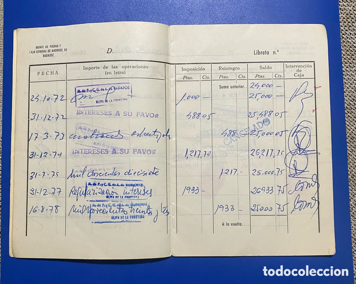 Documentos bancarios: Monte de Piedad y caja General de ahorros Badajoz - Foto 4