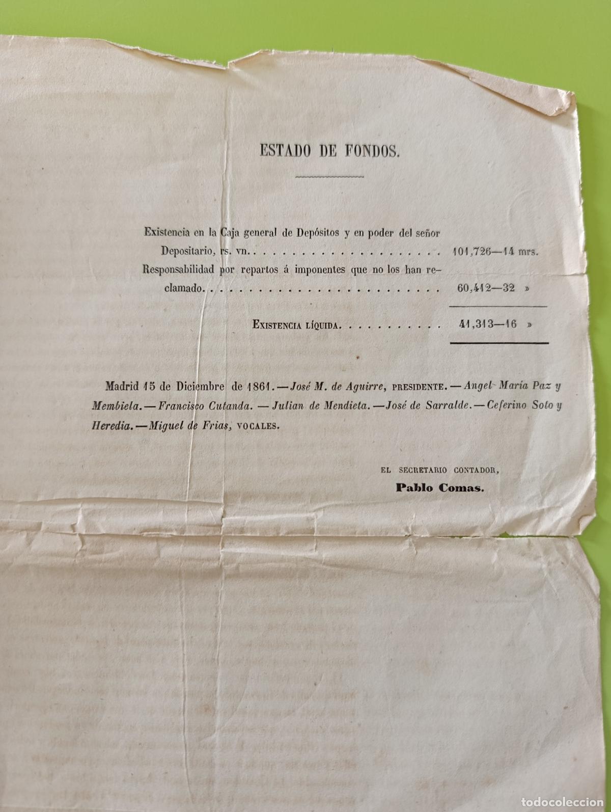 Documentos bancarios: DOCUMENTO BANCARIO. CIRCULAR. COMISI&Oacute;N DE IMPONENTES DE LA CAJA AHORROS DE EL IRIS. 1861 - Foto 2