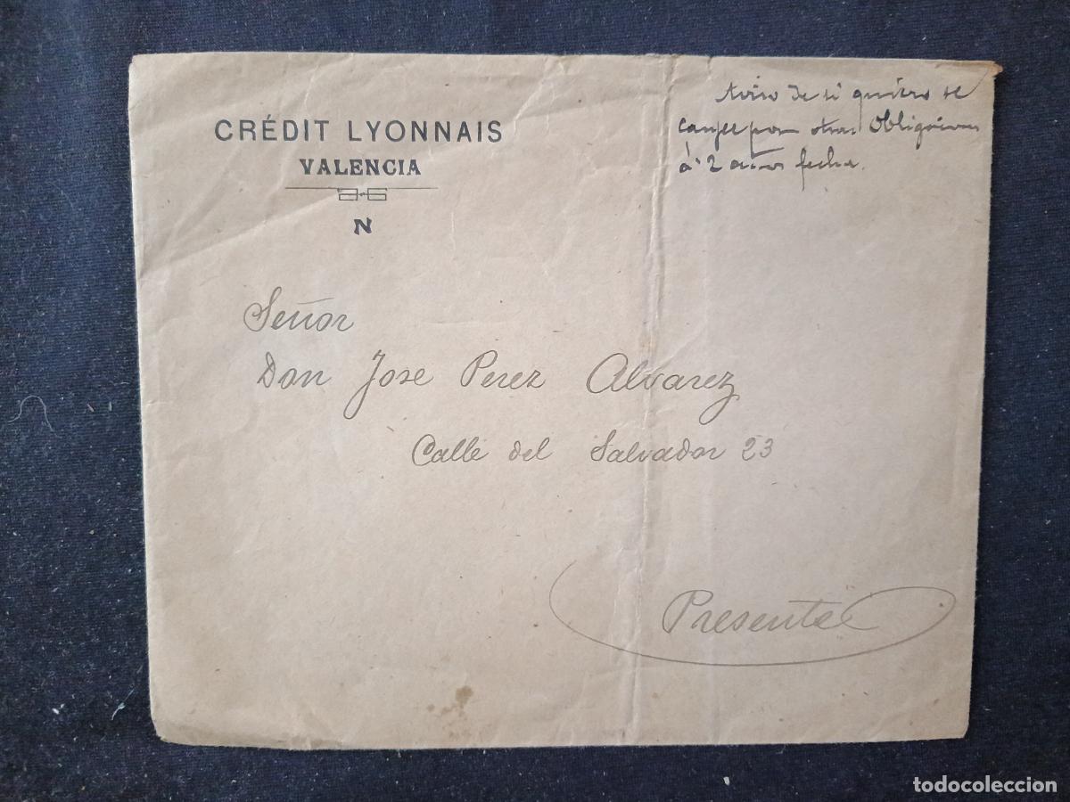 Documentos bancarios: Sobre de Credit Lyonnais, Valencia - Foto 1