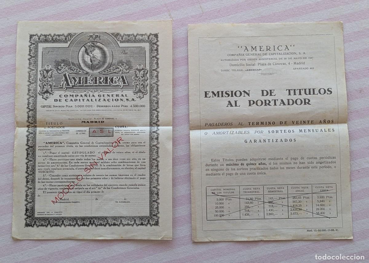Documentos bancarios: Am&egrave;rica Compa&ntilde;ia General de Capitalizaci&oacute;n. - Foto 5