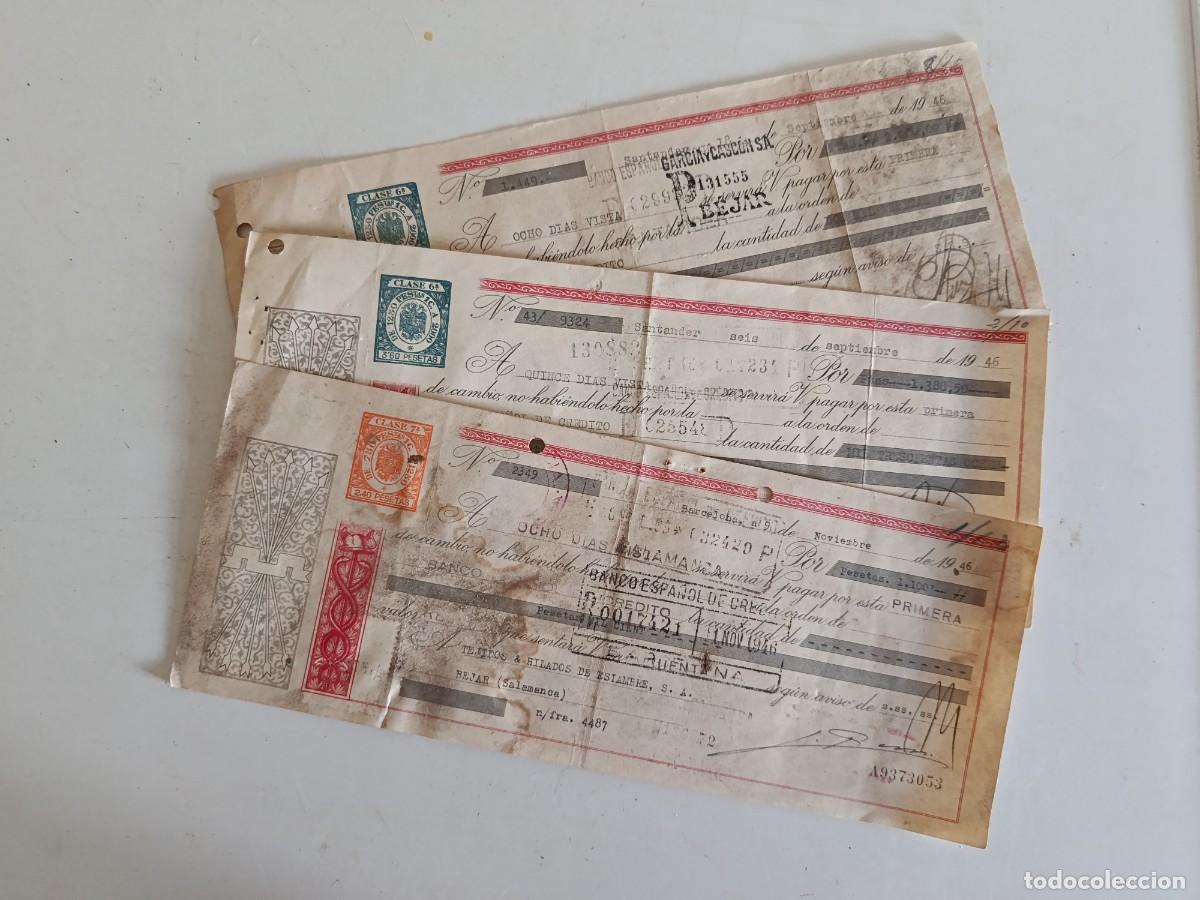 Documentos bancarios: 3 letras de cambio fechadas en 1946 - Foto 2
