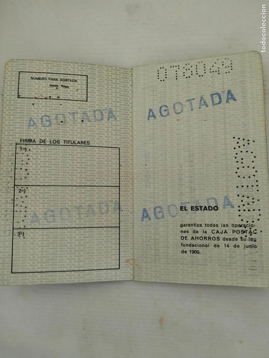 Documentos bancarios: CARTILLA CAJA POSTAL DE AHORROS, LIBRETA CORRIENTE - Foto 3