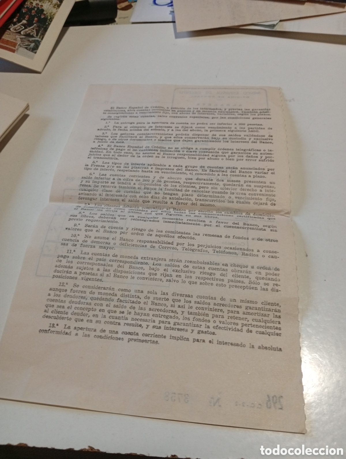 Documentos bancarios: Banco Espa&ntilde;ol de Cr&eacute;dito oficina de Albacete 1960