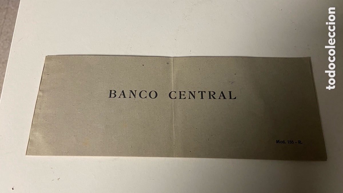Documentos bancarios: Talonario cheques sin uso Banco Central a&ntilde;os 40/50