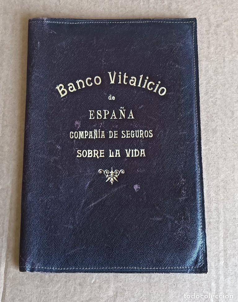 Documentos bancarios: Carpeta de piel Banco vitalicio de Espa&ntilde;a - Compa&ntilde;&iacute;a de seguros sobre la vida