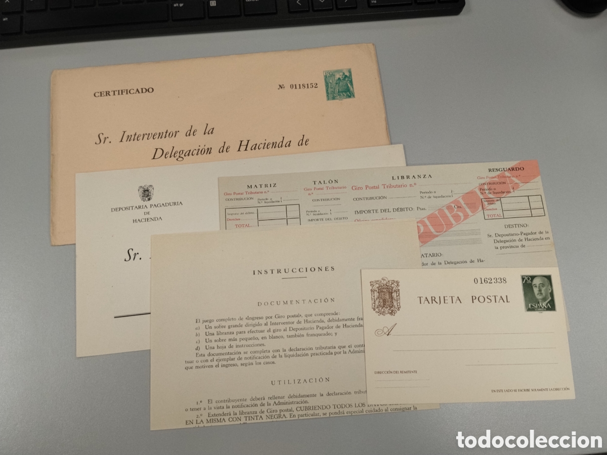Documentos bancarios: Conjunto documentaci&oacute;n en blanco interventor delegaci&oacute;n de hacienda.post guerra civil.bancario.enter