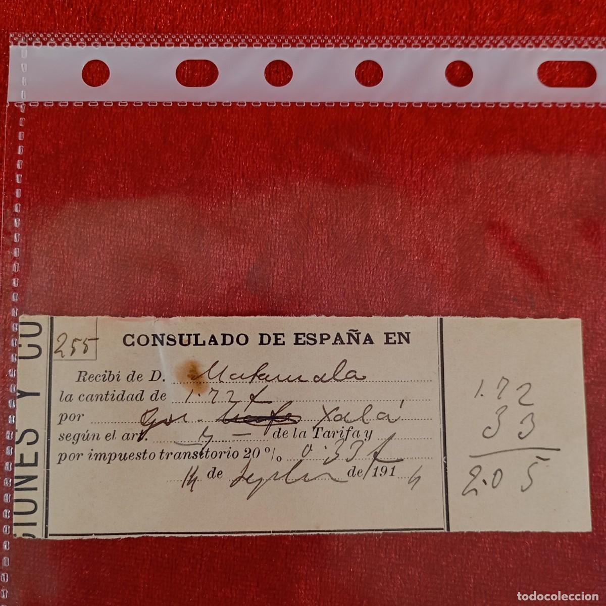 Documentos bancarios: RECIBO COMERCIAL - CONSULADO ESPA&Ntilde;A - MATAMALA - 1914 - HERMANOS MATAMALA - EXPORTACION / 3473