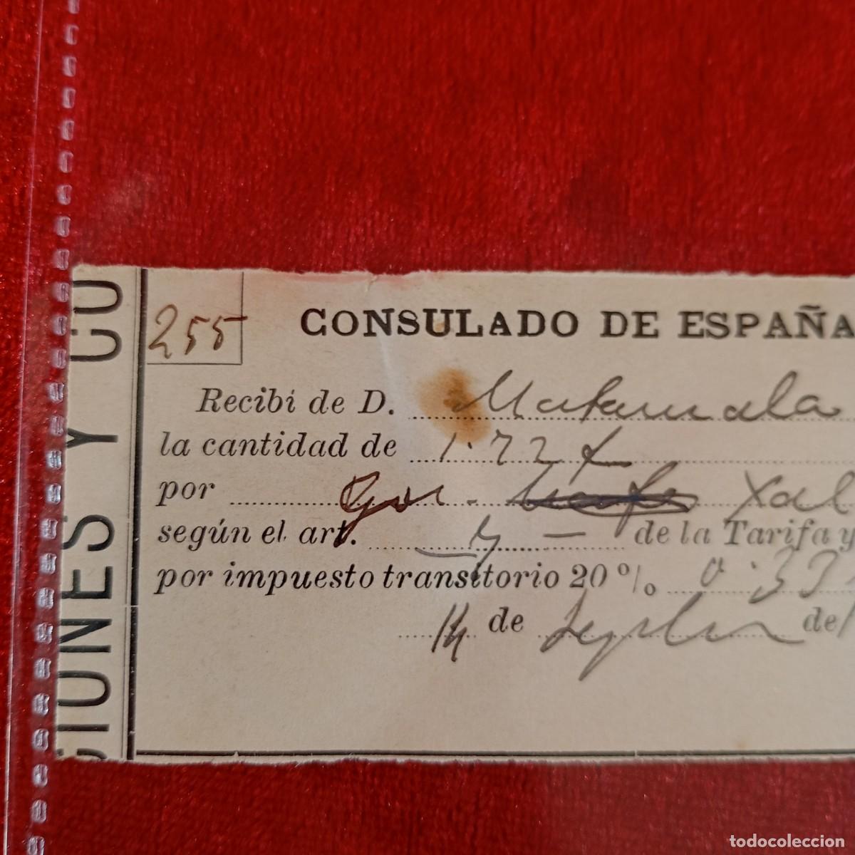 Documentos bancarios: RECIBO COMERCIAL - CONSULADO ESPA&Ntilde;A - MATAMALA - 1914 - HERMANOS MATAMALA - EXPORTACION / 3473 - Foto 2