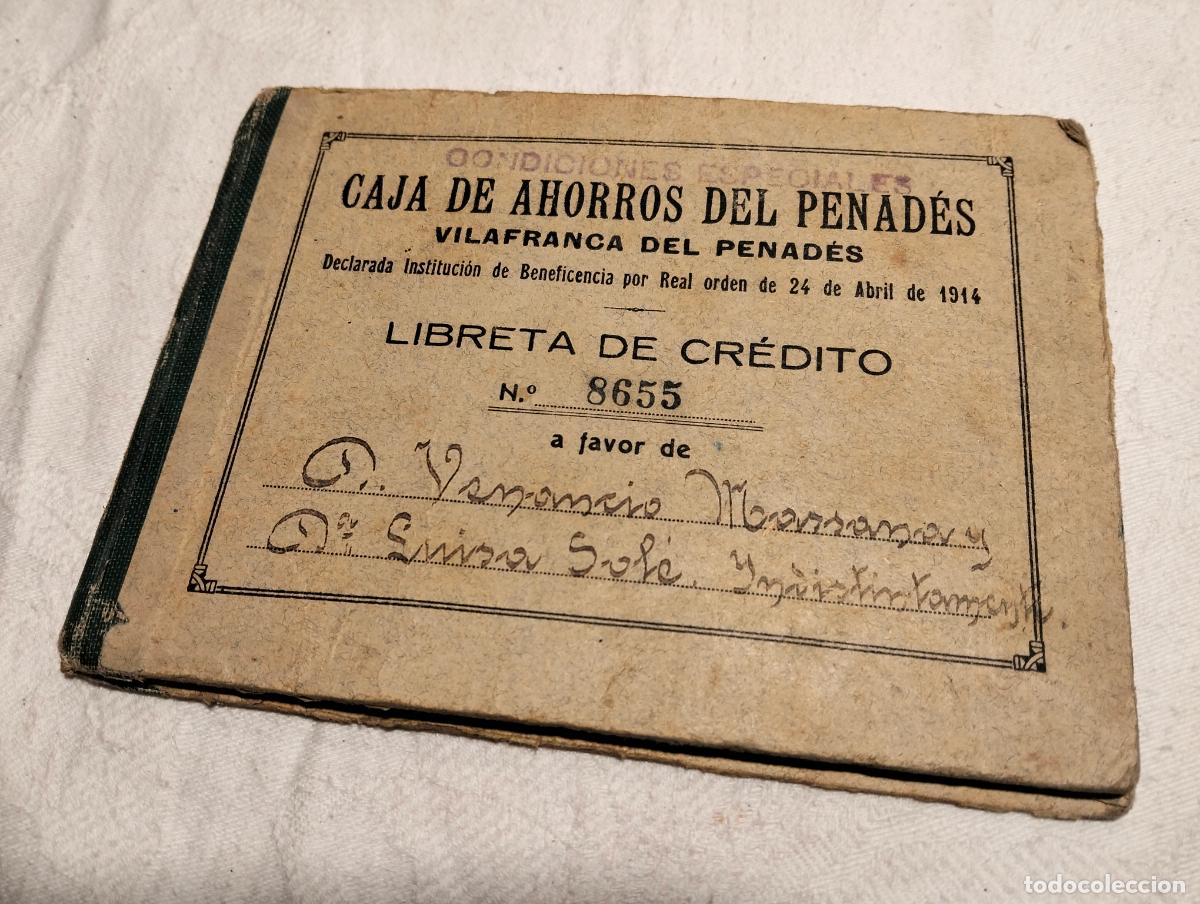 Documentos bancarios: Documento libreta del banco libreta de credito Vilafranca del Pened&eacute;s caja de ahorros a&ntilde;o 1914