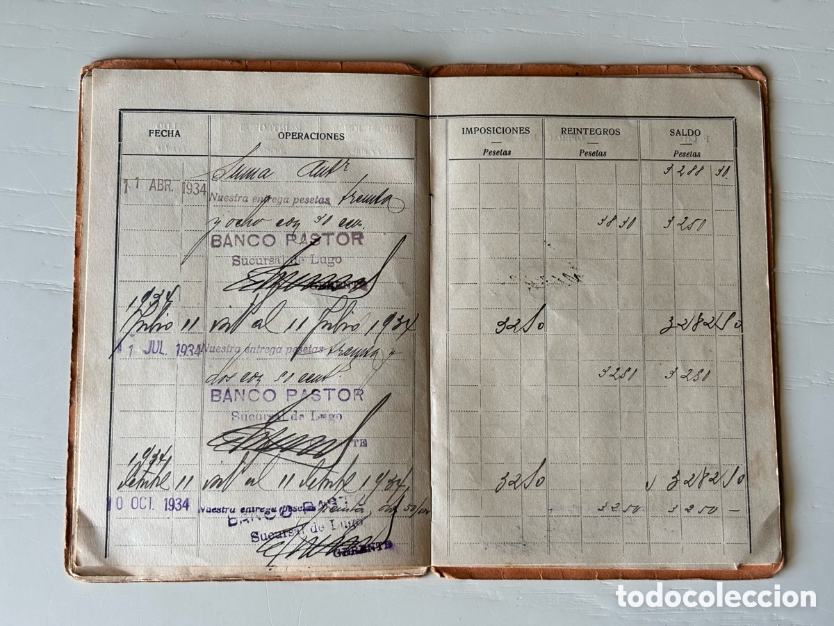 Documentos bancarios: Libreta Cuenta Corriente Banco Pastor 1929 - Foto 11