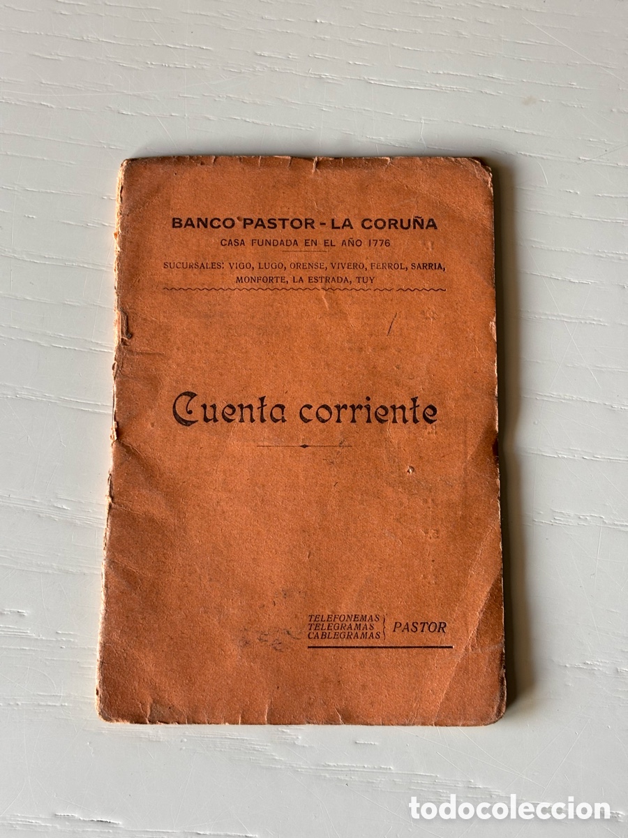 Documentos bancarios: Libreta Cuenta Corriente Banco Pastor 1929 - Foto 1