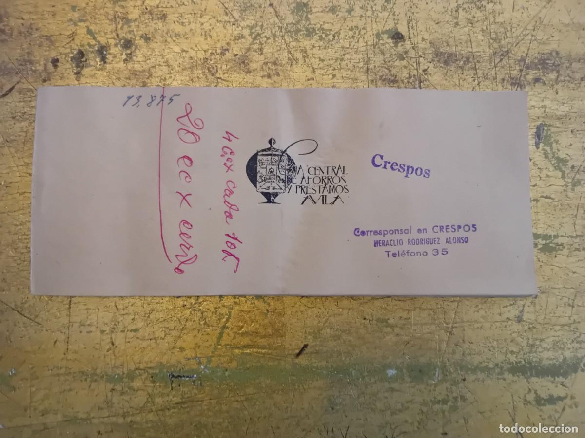 Documenti bancari: Talonario caja central de ahorros y pr&eacute;stamos &Aacute;vila Crespos 196...