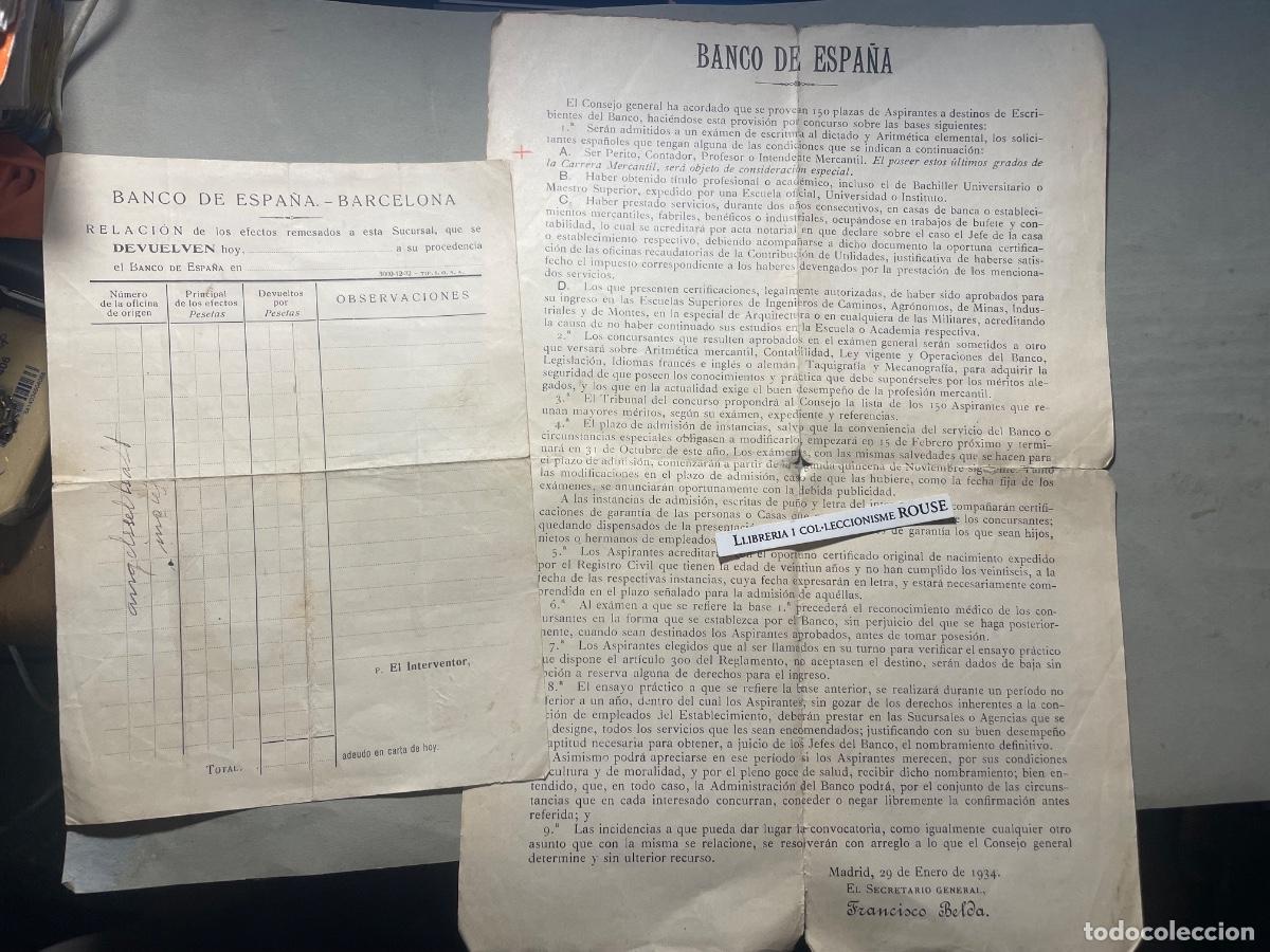 Documentos bancarios: 2 DOCUMENTOS BANCO DE ESPA&Ntilde;A - 1. BANCO DE ESPA&Ntilde;A , SE PREVEAN 150 PLAZAS DE ASPIRANTES A DESTINO DE