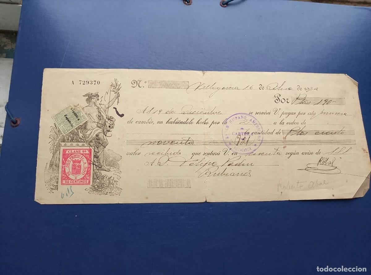 Documentos bancarios: LETRA DE CAMBIO BANCO HISPANO AMERICANO 1932 - 190 PESETAS