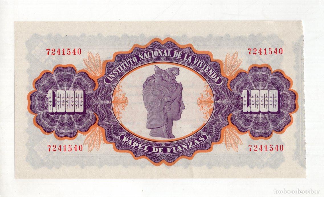 Documentos bancarios: PAPEL DE FIANZAS DE 1.000 PESETAS EMITIDO POR EL INSTITUTO NACIONAL DE LA VIVIENDA.