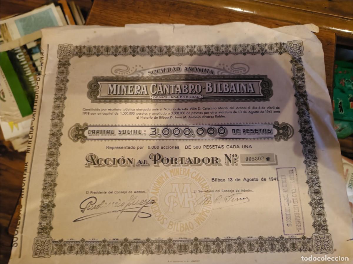 Documentos bancarios: ACIONES SOCIEDAD AN&Oacute;NIMA MINERA CANTABRO BILBAINA