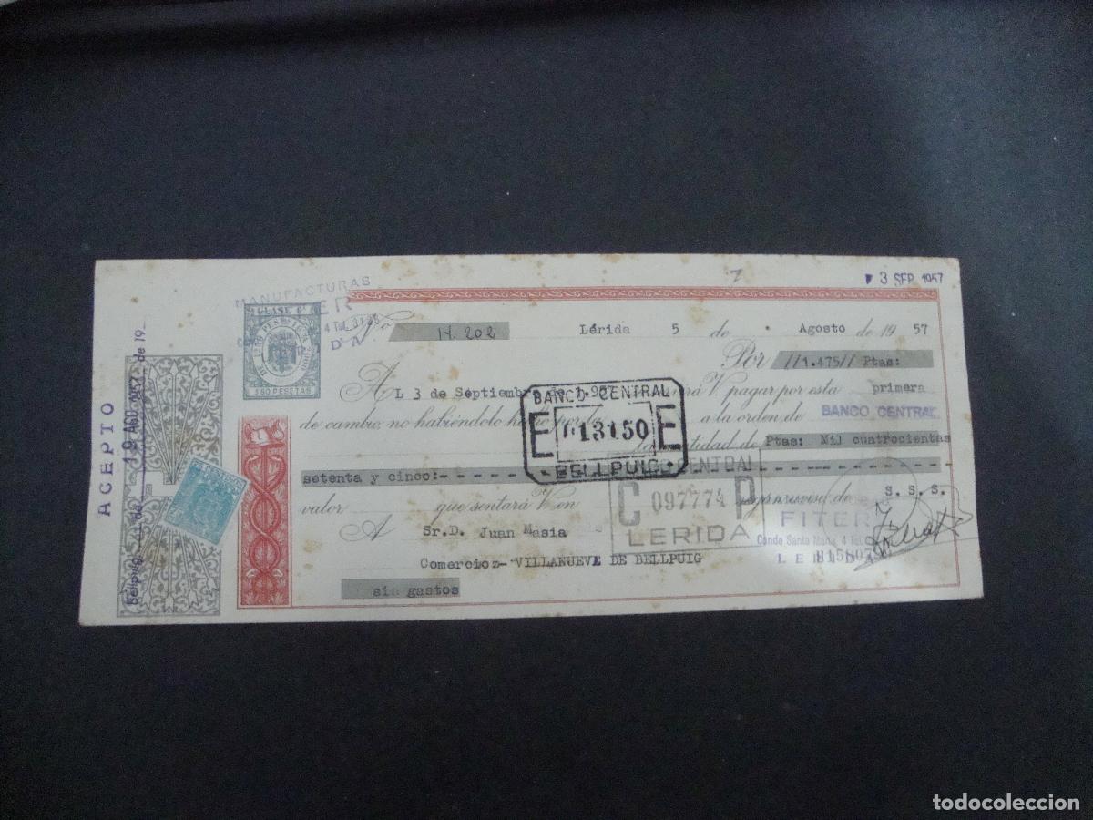 Documentos bancarios: ANTIGUA LETRA DE CAMBIO ACEPTADA A&Ntilde;OS 50