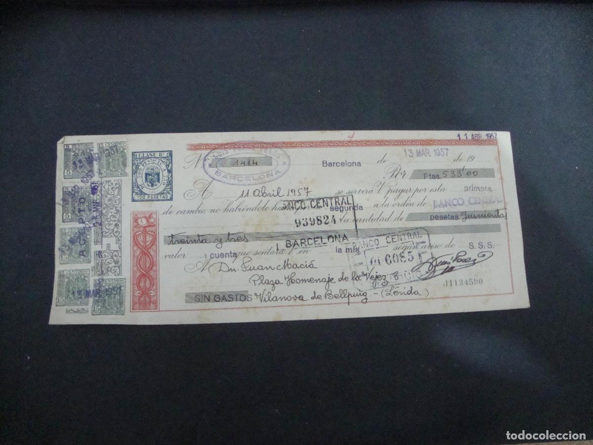 Documentos bancarios: ANTIGUA LETRA DE CAMBIO ACEPTADA A&Ntilde;OS 50