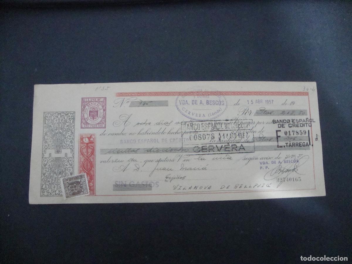 Documentos bancarios: ANTIGUA LETRA DE CAMBIO ACEPTADA A&Ntilde;OS 50
