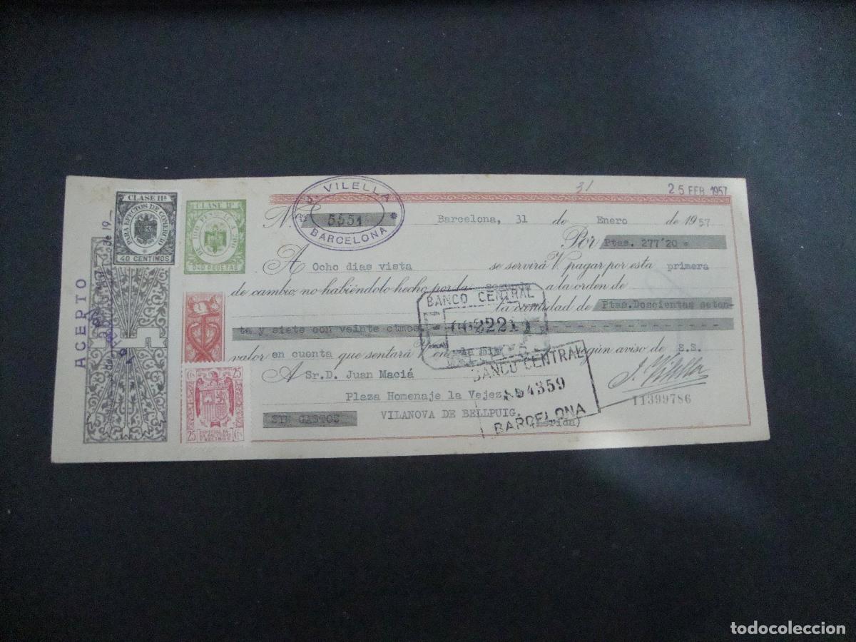 Documentos bancarios: ANTIGUA LETRA DE CAMBIO ACEPTADA A&Ntilde;OS 50