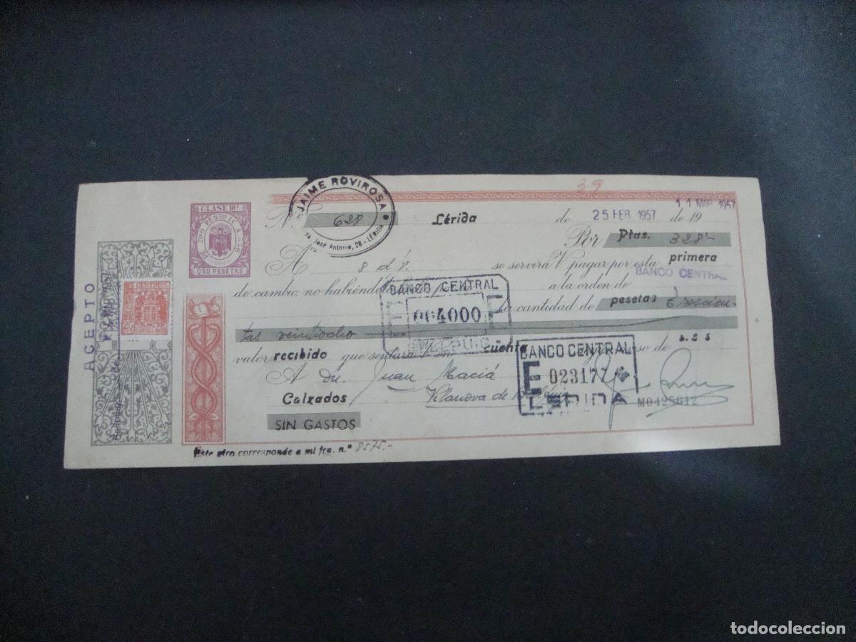 Documentos bancarios: ANTIGUA LETRA DE CAMBIO ACEPTADA A&Ntilde;OS 50