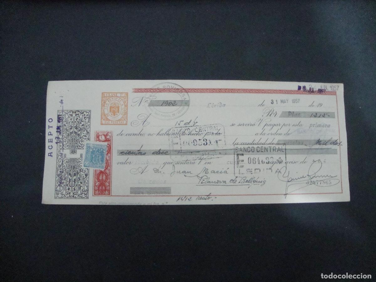 Documentos bancarios: ANTIGUA LETRA DE CAMBIO ACEPTADA A&Ntilde;OS 50
