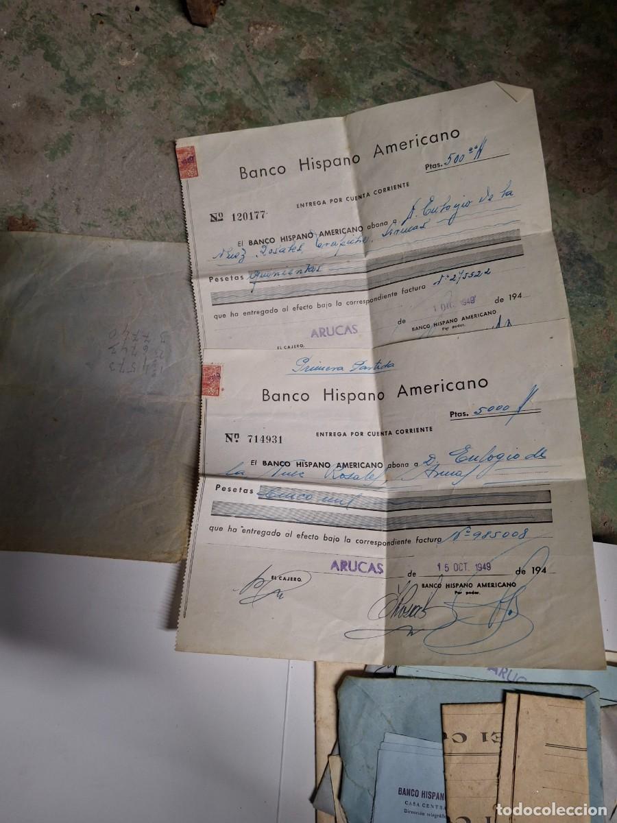 Documentos bancarios: Antiguo documento entrega ingreso cuenta corriente 1949 Banco Hispano Americano 1949