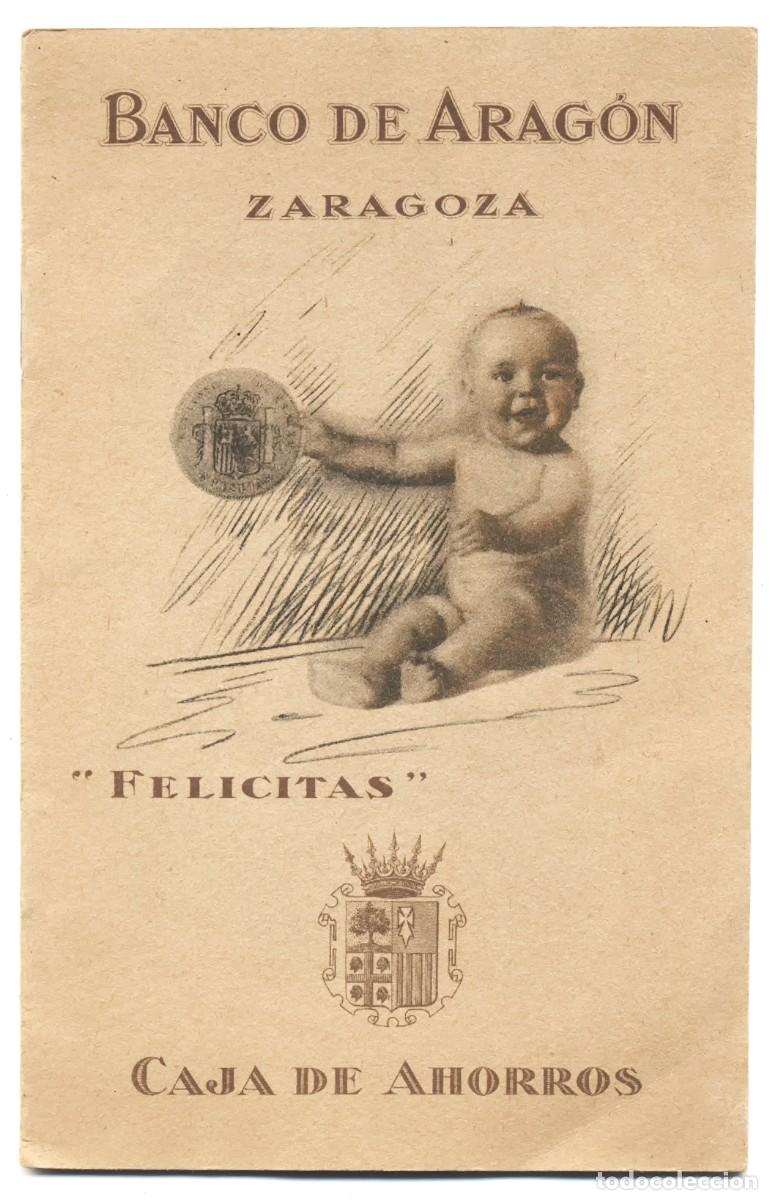 Documentos bancarios: ANTIGUA LIBRETA DE AHORROS DEL BANCO DE ARAGON DE ZARAGOZA 1928