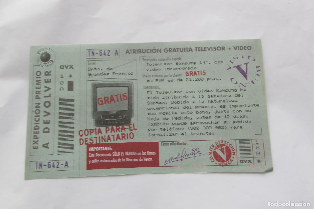 Documentos bancarios: ATRIBUCION GRATUITA TELEVISOR+VIDEO SAMSUNG 51,200 PTAS