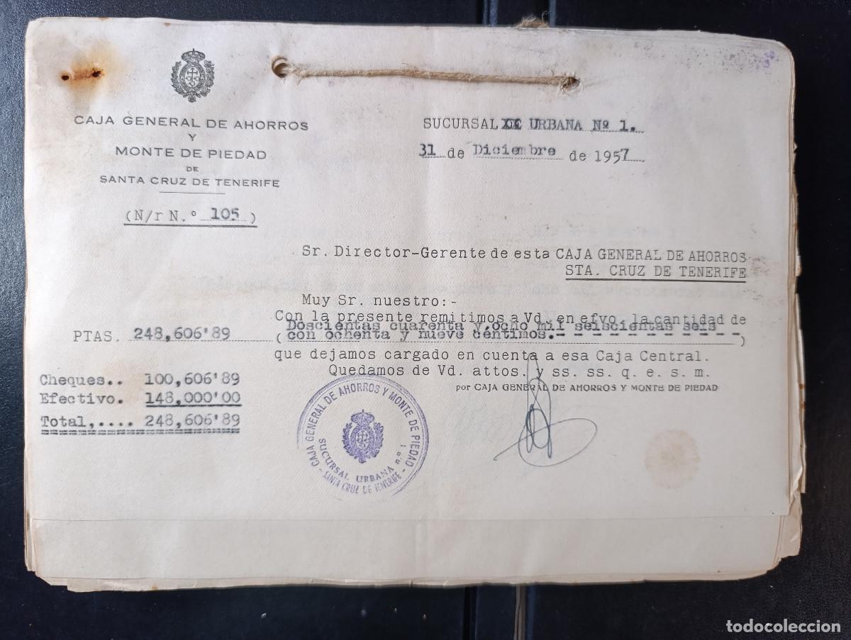 Documentos bancarios: 204 DOCUMENTOS DE REMESAS INTERNAS DE LA CAJA GENERAL DE AHORROS Y MONTE PIEDAD DE S/C DE TFE. 1957