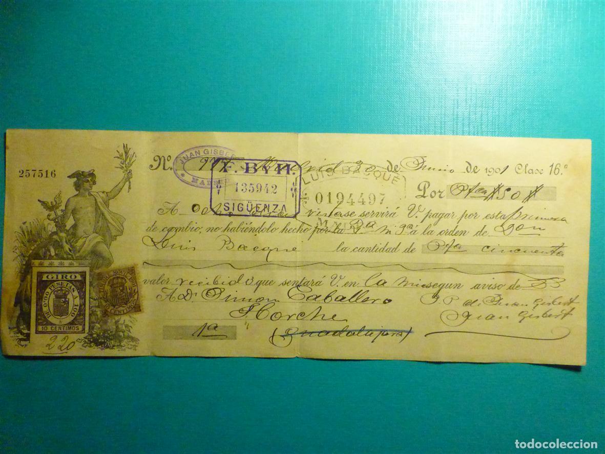 Documentos bancarios: Antigua Letra de cambio - Primera de Cambio - A&ntilde;o 1902 - Clase 16 -