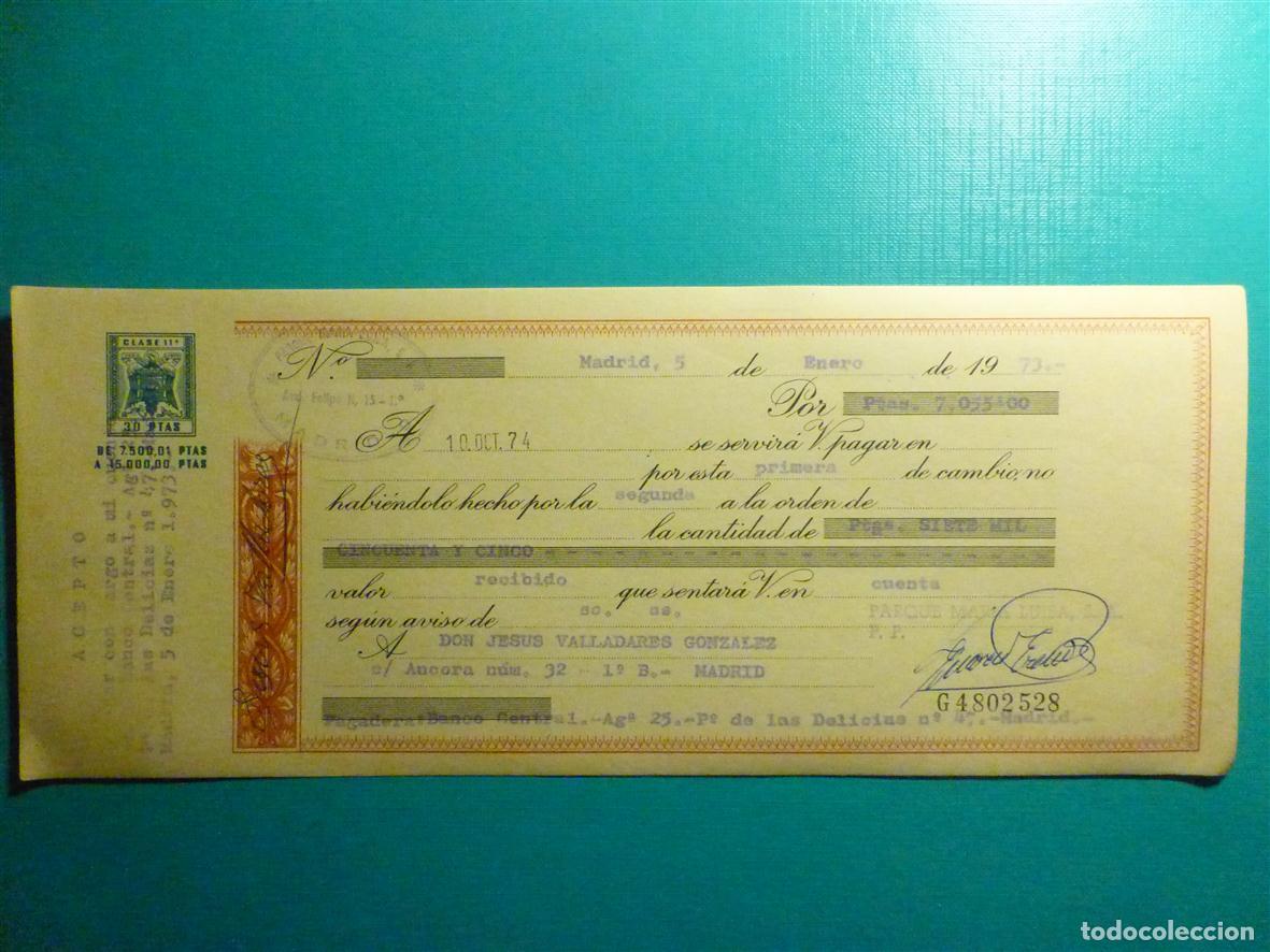 Documentos bancarios: Antigua Letra de cambio - Primera de Cambio - A&ntilde;o 1973 - Clase 11, 11&ordf; -