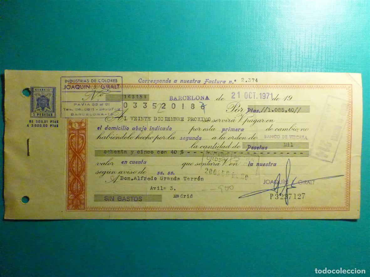 Documentos bancarios: Antigua Letra de cambio - Primera de Cambio - A&ntilde;o 1973 - Clase 13, 13&ordf; -