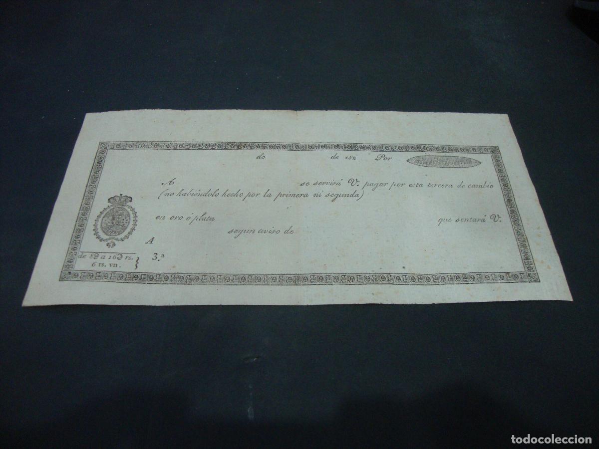 Documentos bancarios: ANTIGUA LETRA DE CAMBIO NUEVA DE 182... VALOR 6 REALES VELLON
