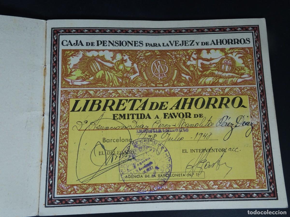 Documentos bancarios: LIBRETA DE AHORRO, CAJA DE PENSIONES, 1948, BARCELONA, VER FOTOS