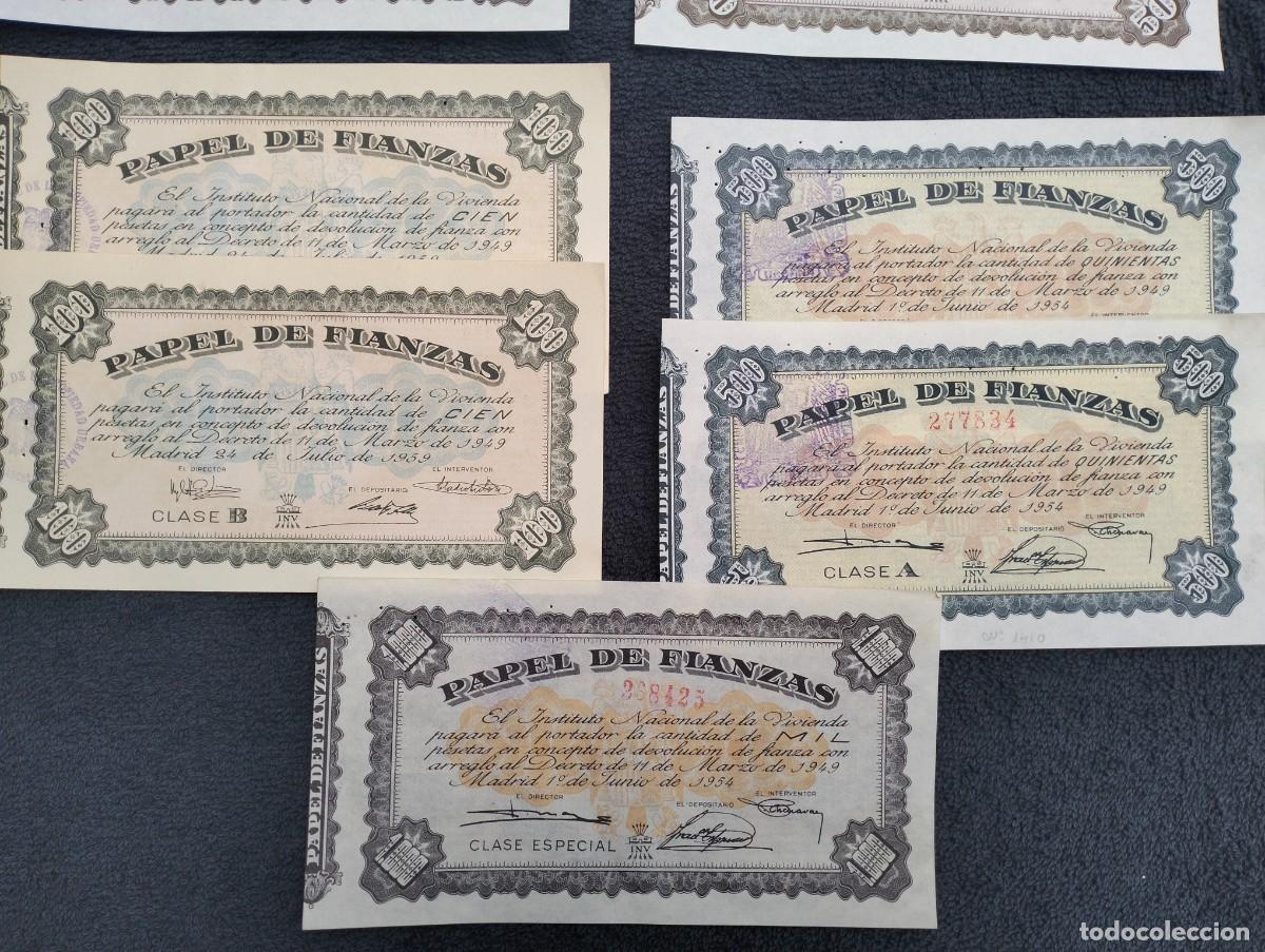 Documentos bancarios: PAPEL FIANZAS. PAREJAS CORRELATIVAS, A&Ntilde;OS 50. VALORES 10,50,100,500 Y 1000
