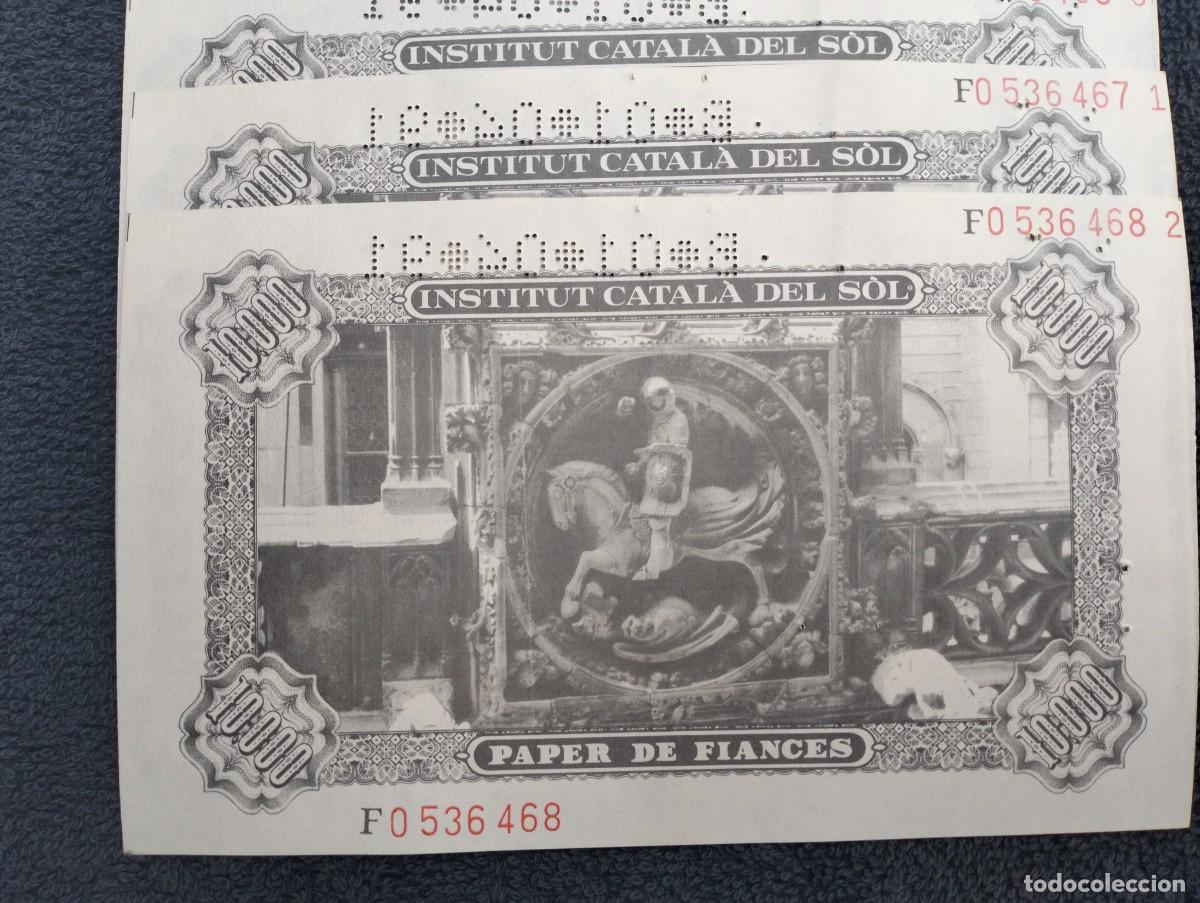 Documentos bancarios: PAPEL FIANZAS. INSTITUT CATAL&Agrave; DEL SOL. 9 VALORES CORRELATIVOS DE 10.000 ptas.A&Ntilde;OS 80.