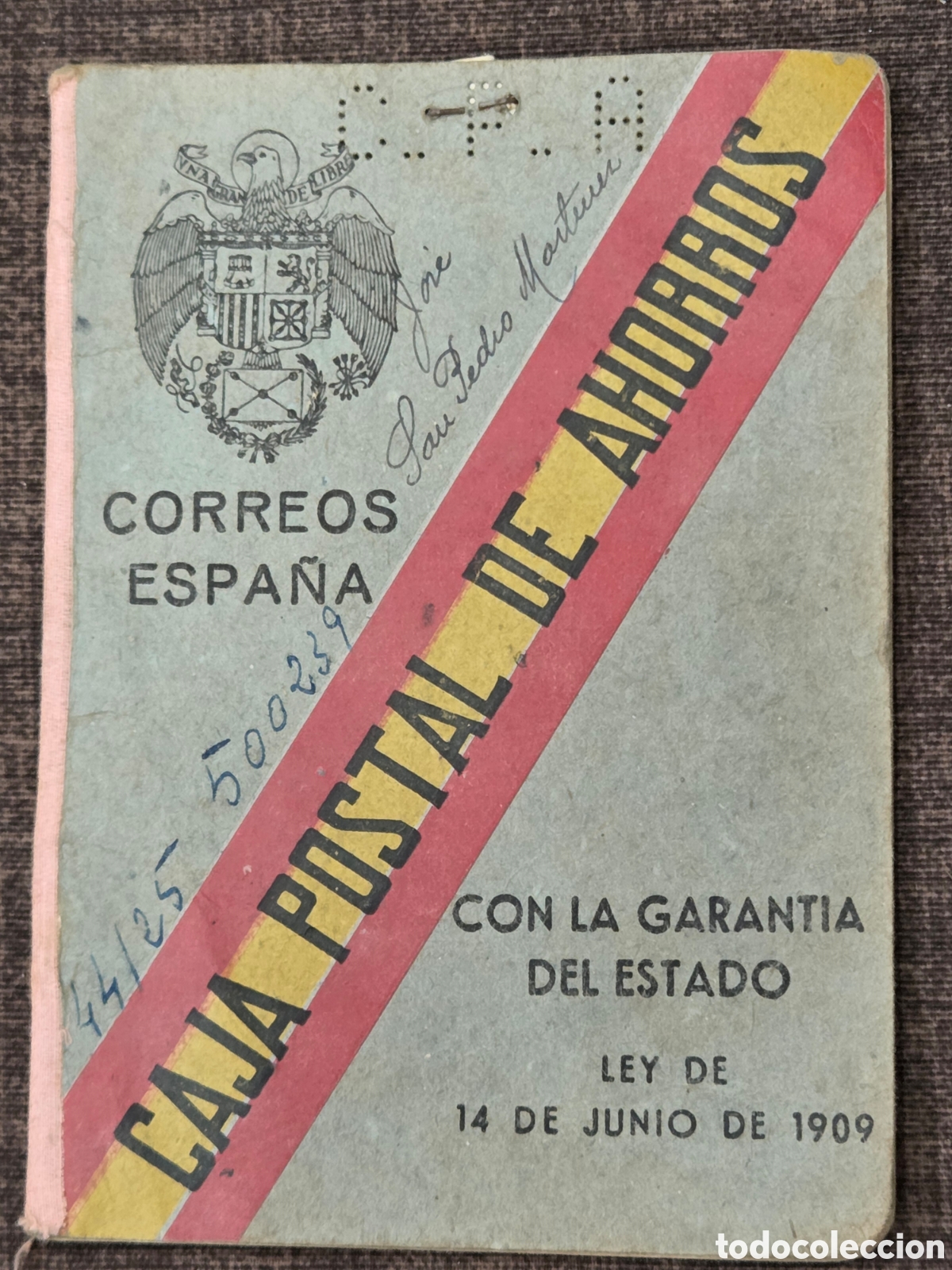 Documentos bancarios: 1943 Libreta de Caja Postal de Ahorros de presidiario. Talavera. Muy rara.