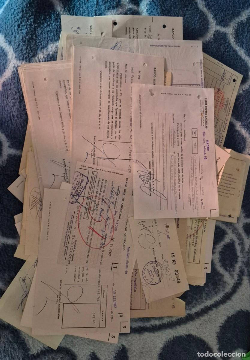 Documentos bancarios: ANTIGUOS DOCUMENTOS , RECIBOS, ETC.......DEL BANCO HISPANO AMERICANO MAS DE 150, A&Ntilde;OS 60 Y 70