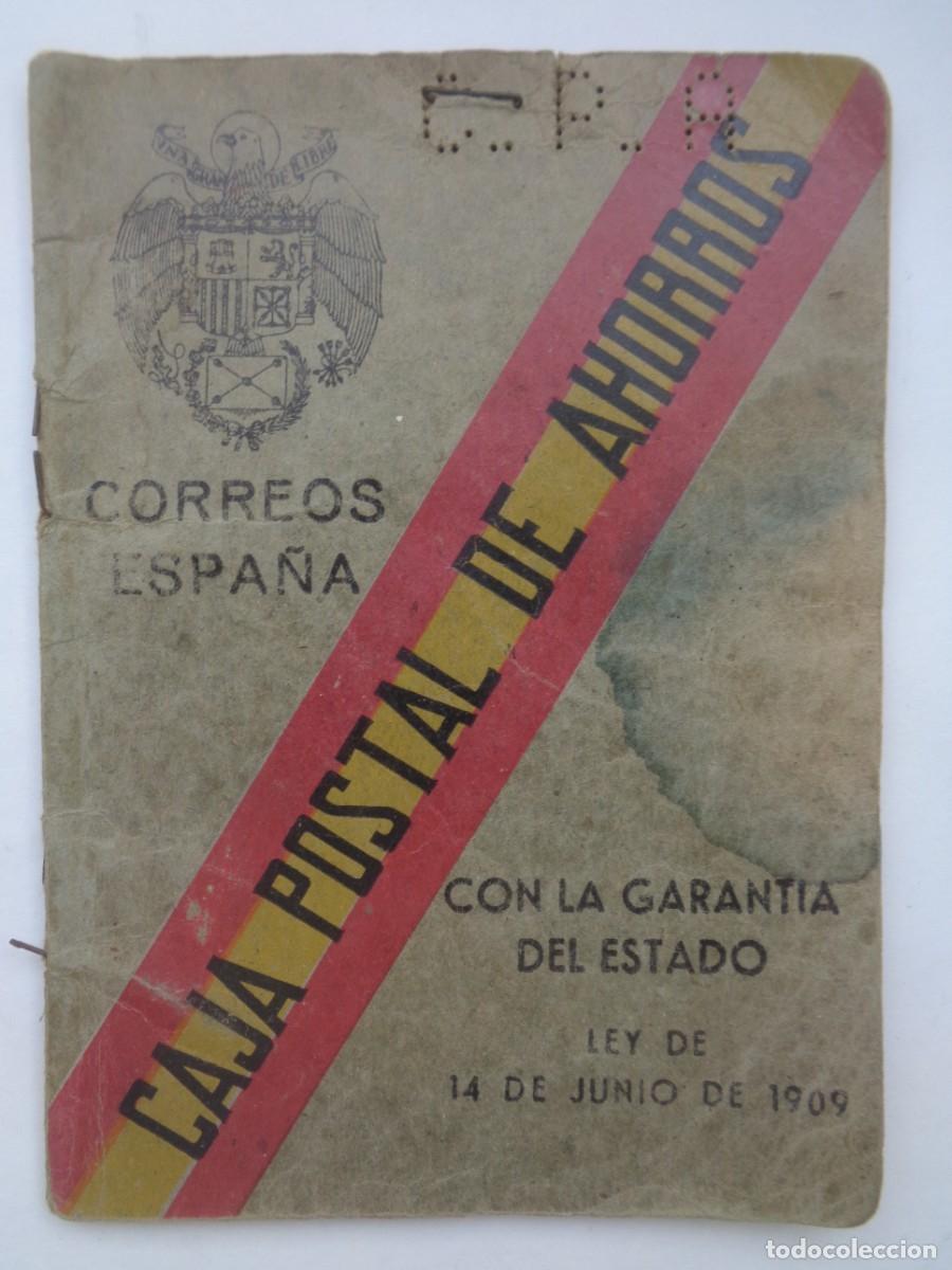 Documentos bancarios: CAJA POSTAL DE AHORROS - CORREOS ESPA&Ntilde;A : LIBRETA , CON BANDERA Y AGUILA DE SAN JUAN . CORDOBA 1941