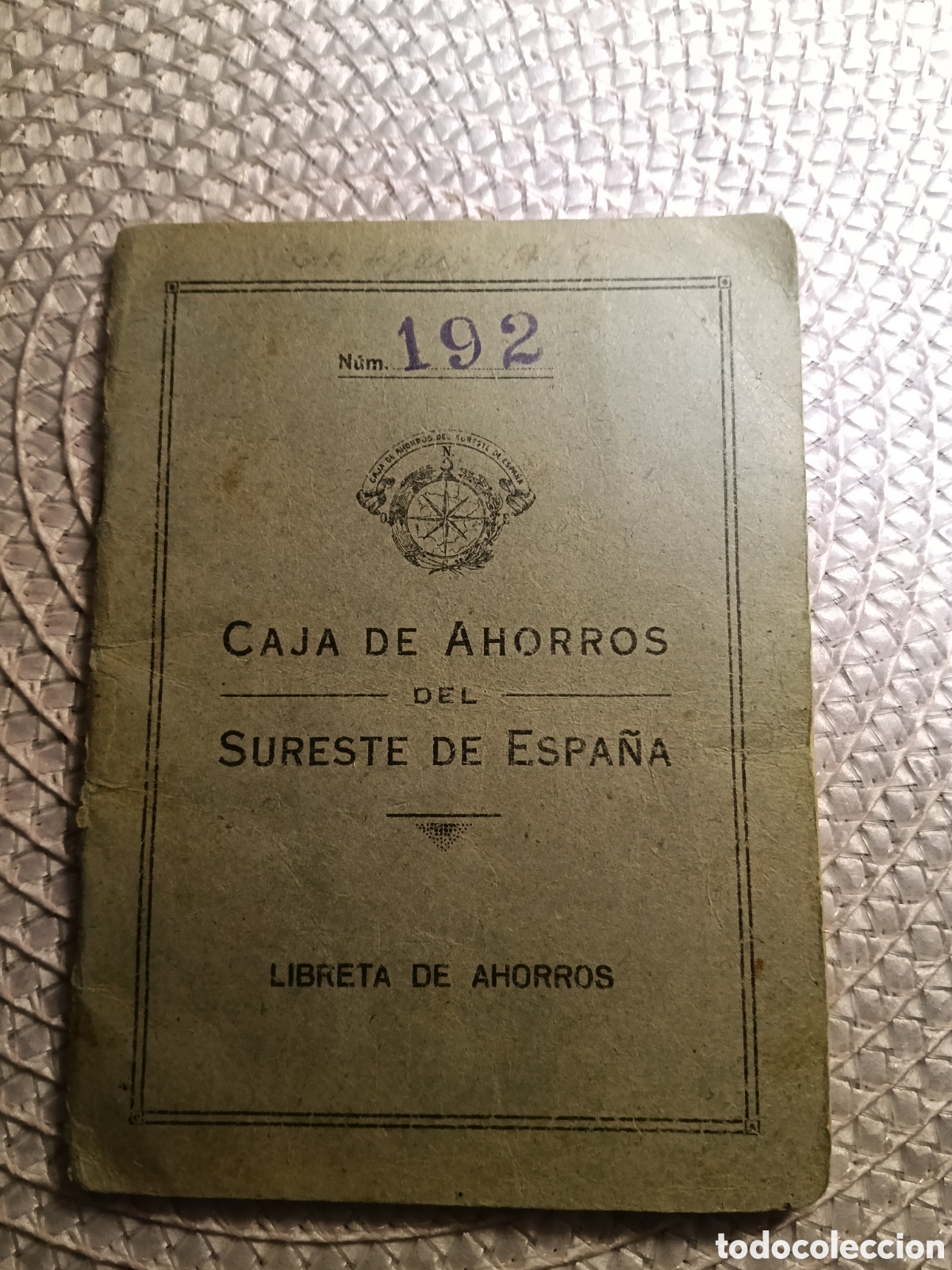 Documentos bancarios: Antigua libreta de ahorros - Caja de Ahorros del Sureste de Espa&ntilde;a - Sucursal de Orba (Alicante) - 1