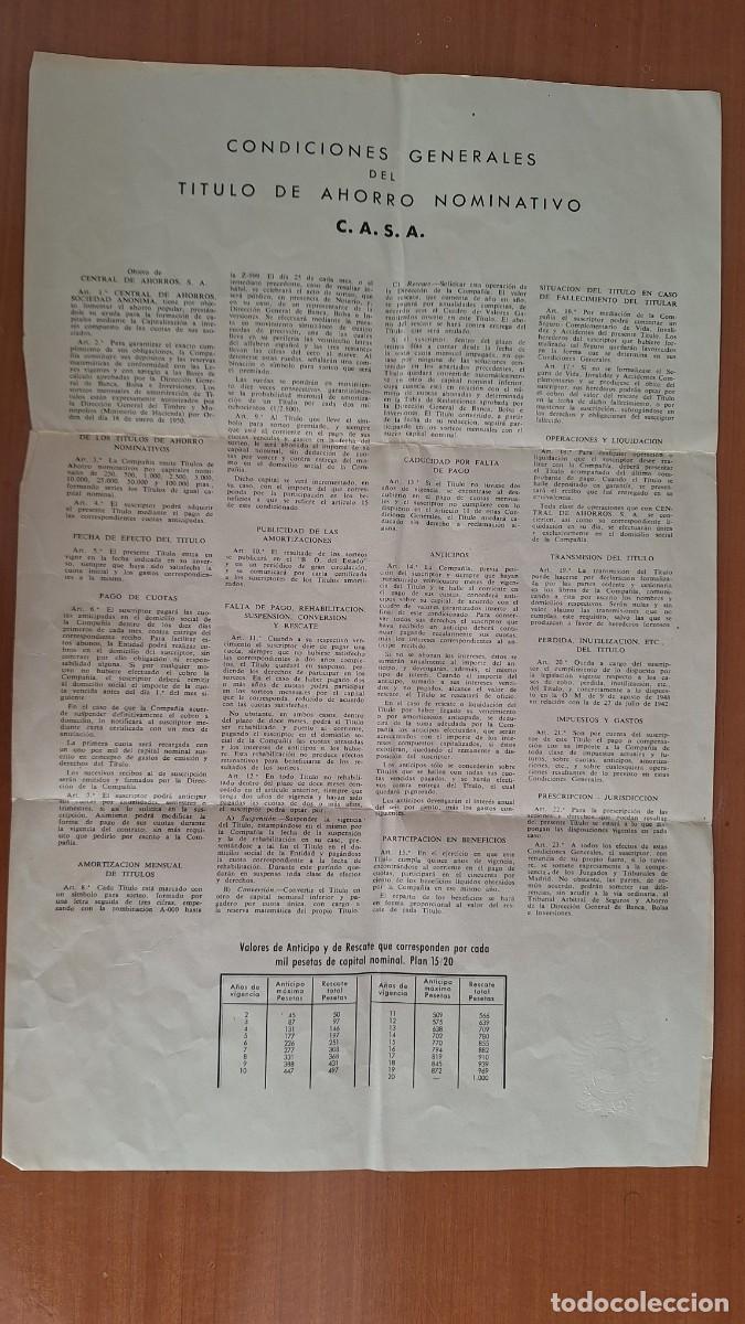 Documentos bancarios: Titulo de ahorro 1964 - Foto 2