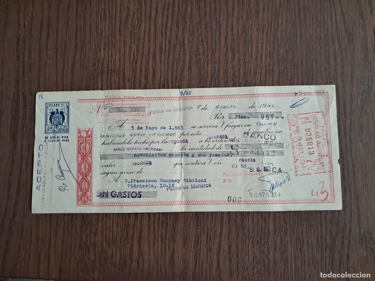Documentos bancarios: documento bancario, letra de cambio, clase 12, a&ntilde;o 1962.