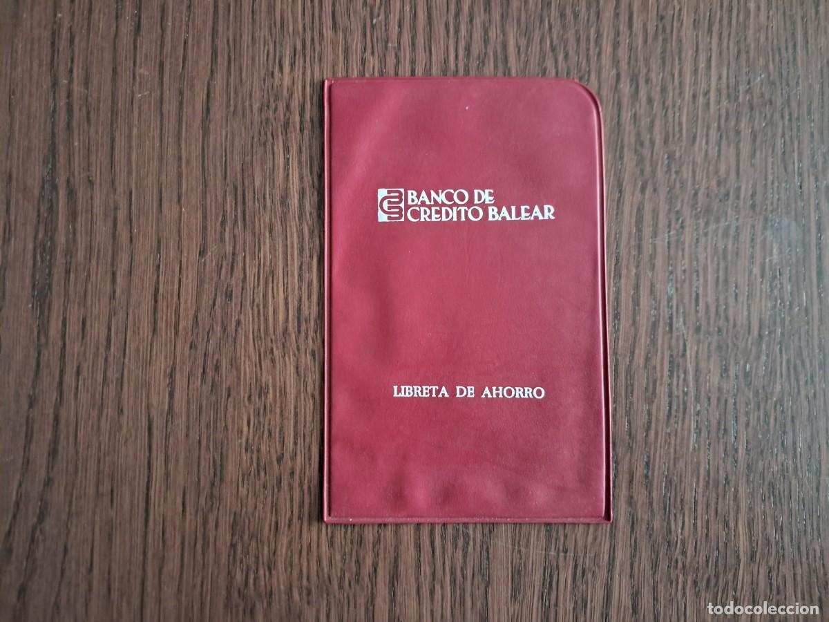 Documentos bancarios: estuche, funda de pl&aacute;stico para libreta de ahorro bancaria, banco de cr&eacute;dito balear.